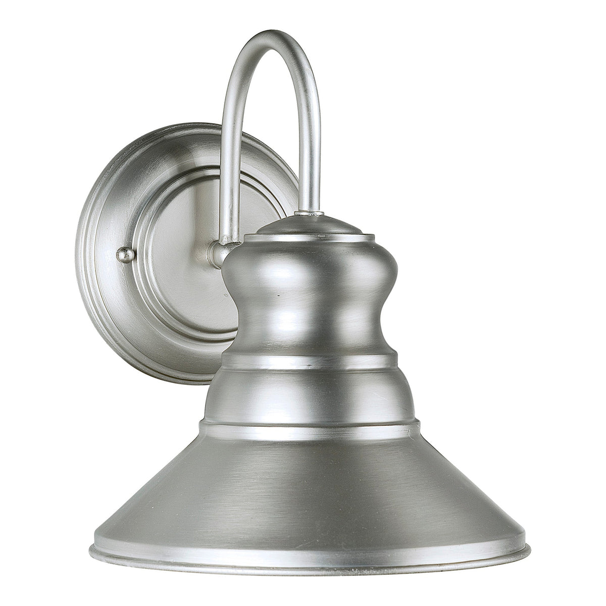 Forte Lighting Colfax 8" Steel Brushed Nickel Outdoor Dark Sky Wall Light With Metal Shade