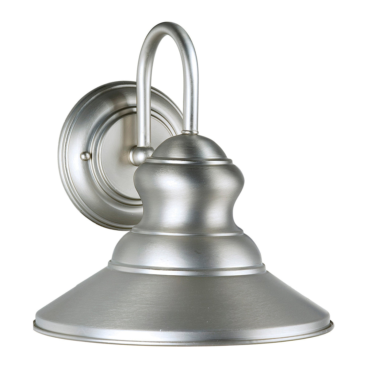 Forte Lighting Colfax 9" Steel Brushed Nickel Outdoor Dark Sky Wall Light With Metal Shade