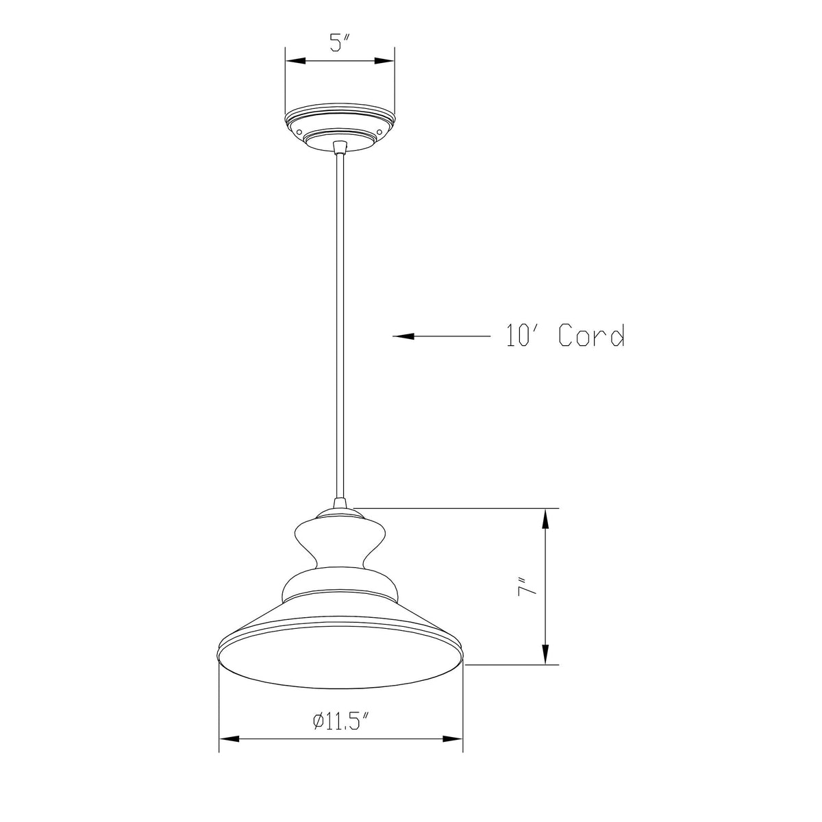 Forte Lighting Dalyn 12" Steel Brushed Nickel Pendant With Metal Shade