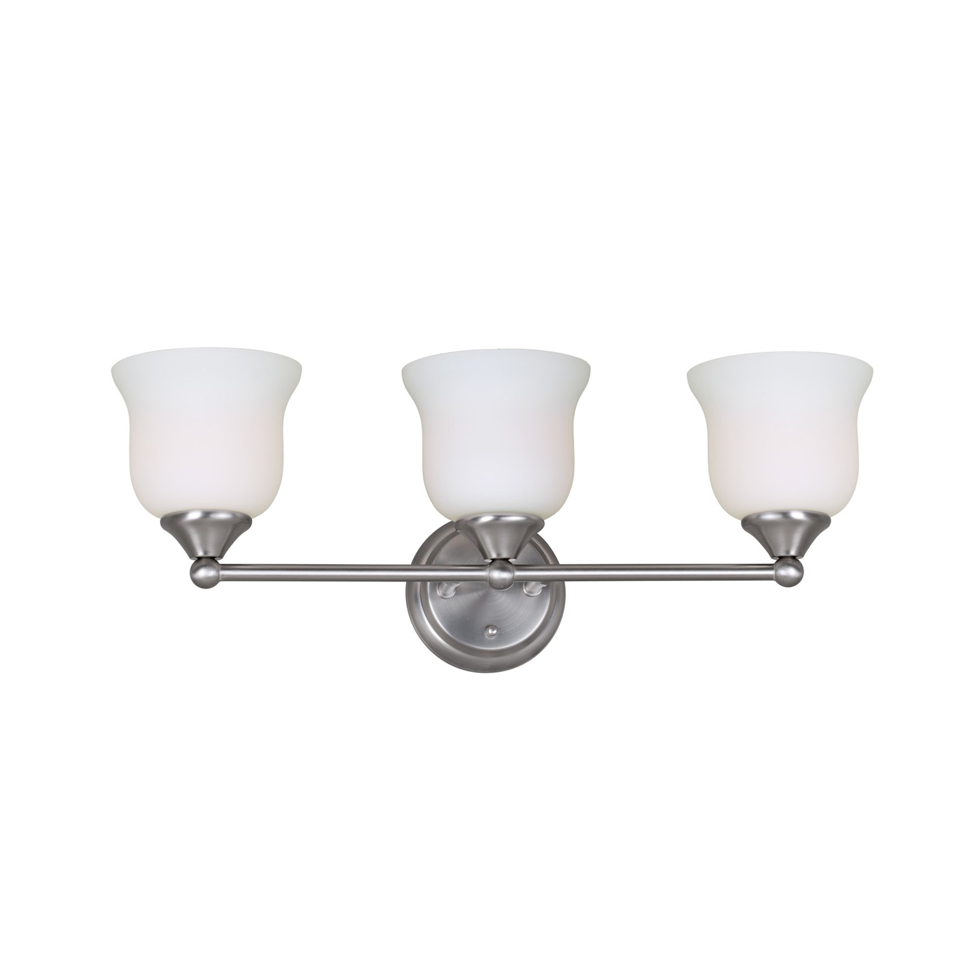 Forte Lighting Dani 24" 3-Light Steel Brushed Nickel Bath Bar With Sat ...