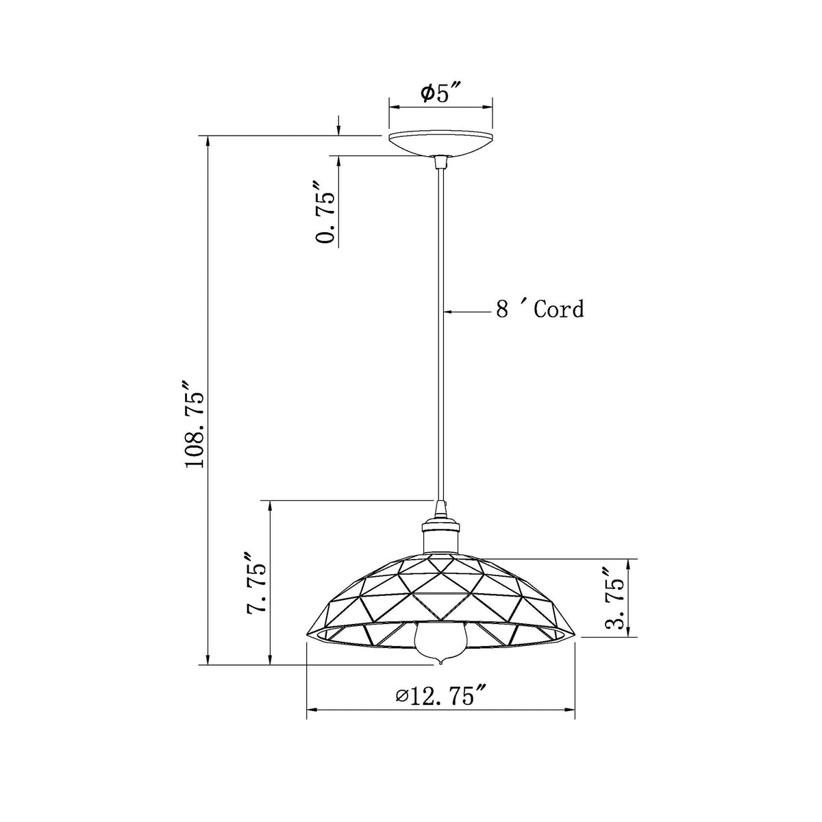 Forte Lighting Haley 13" Steel Black Pendant With Black Metal Shade