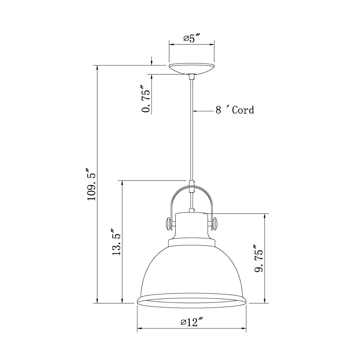 Forte Lighting Harmon 12" Steel Antique Bronze Pendant With Metal Shade