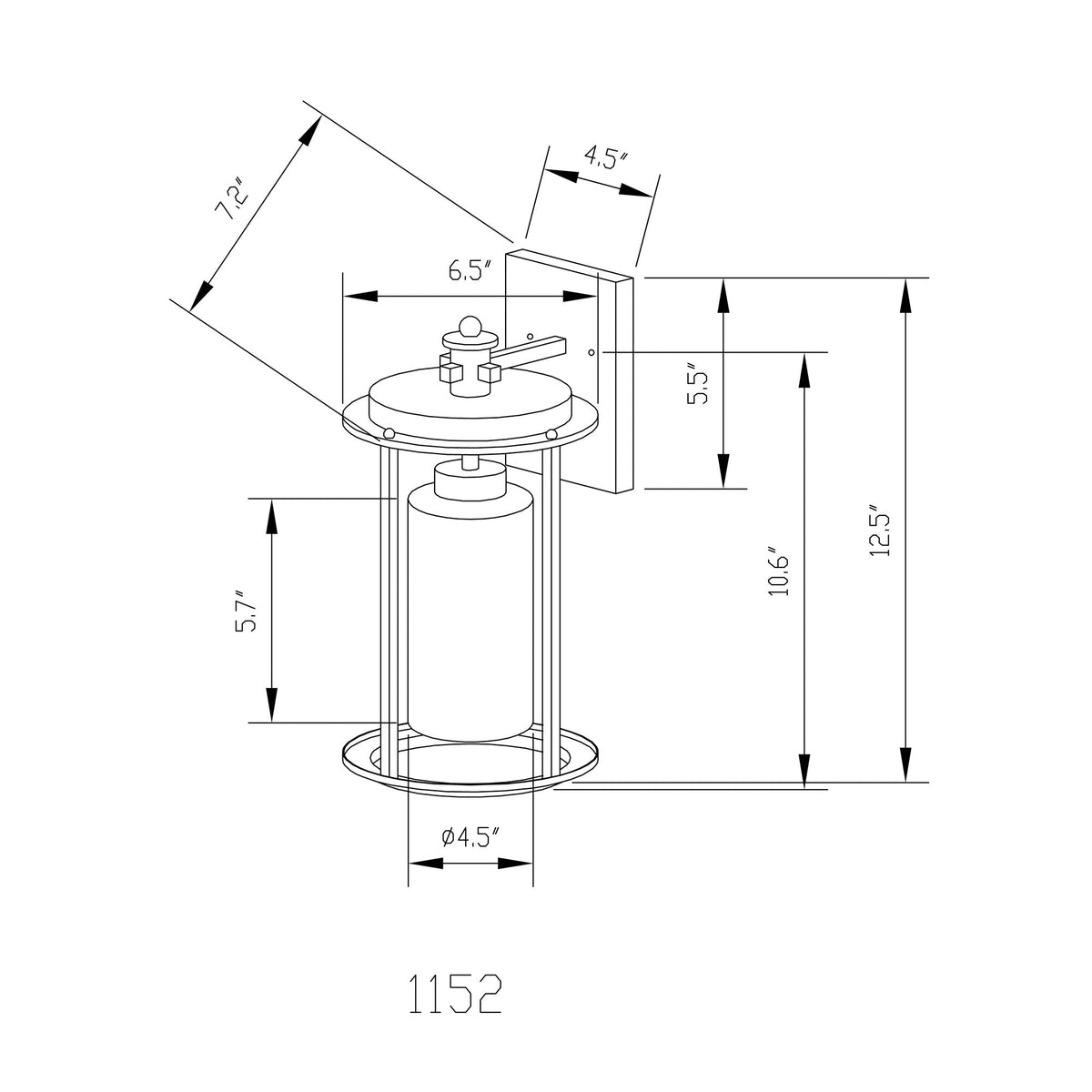 Forte Lighting Harper 7" Steel Antique Bronze Outdoor Wall Light With Frosted Seeded Glass Shade