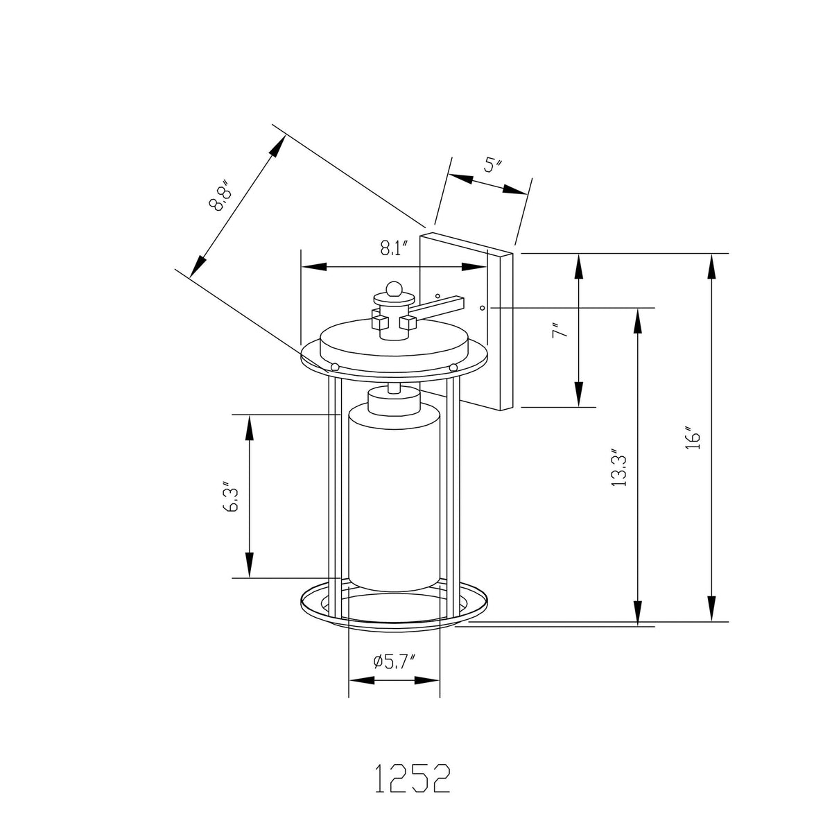 Forte Lighting Harper 8" Steel Antique Bronze Outdoor Wall Light With Frosted Seeded Glass Shade