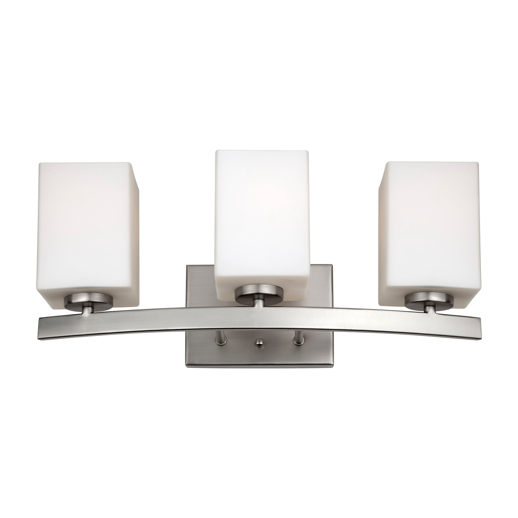 Forte Lighting Isa 19" 3-Light Steel Brushed Nickel Bath Bar With Sati ...