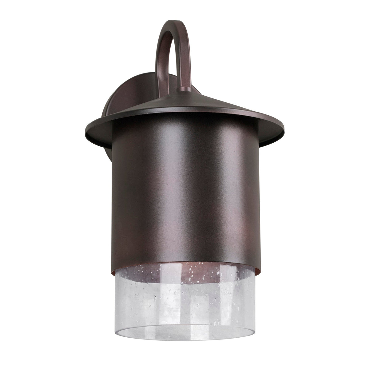 Forte Lighting Oakley 8" Steel Antique Bronze Outdoor Dark Sky Wall Light With Clear Seeded Glass Shade