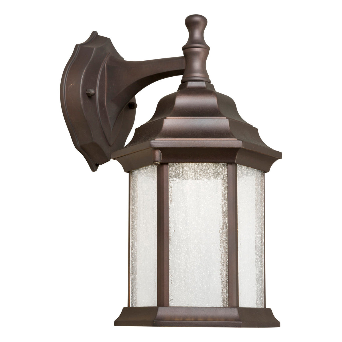 Forte Lighting Penn 7" LED Die Cast Aluminum Antique Bronze Outdoor Dark Sky Wall Light With Clear Seeded Glass Panels Shade
