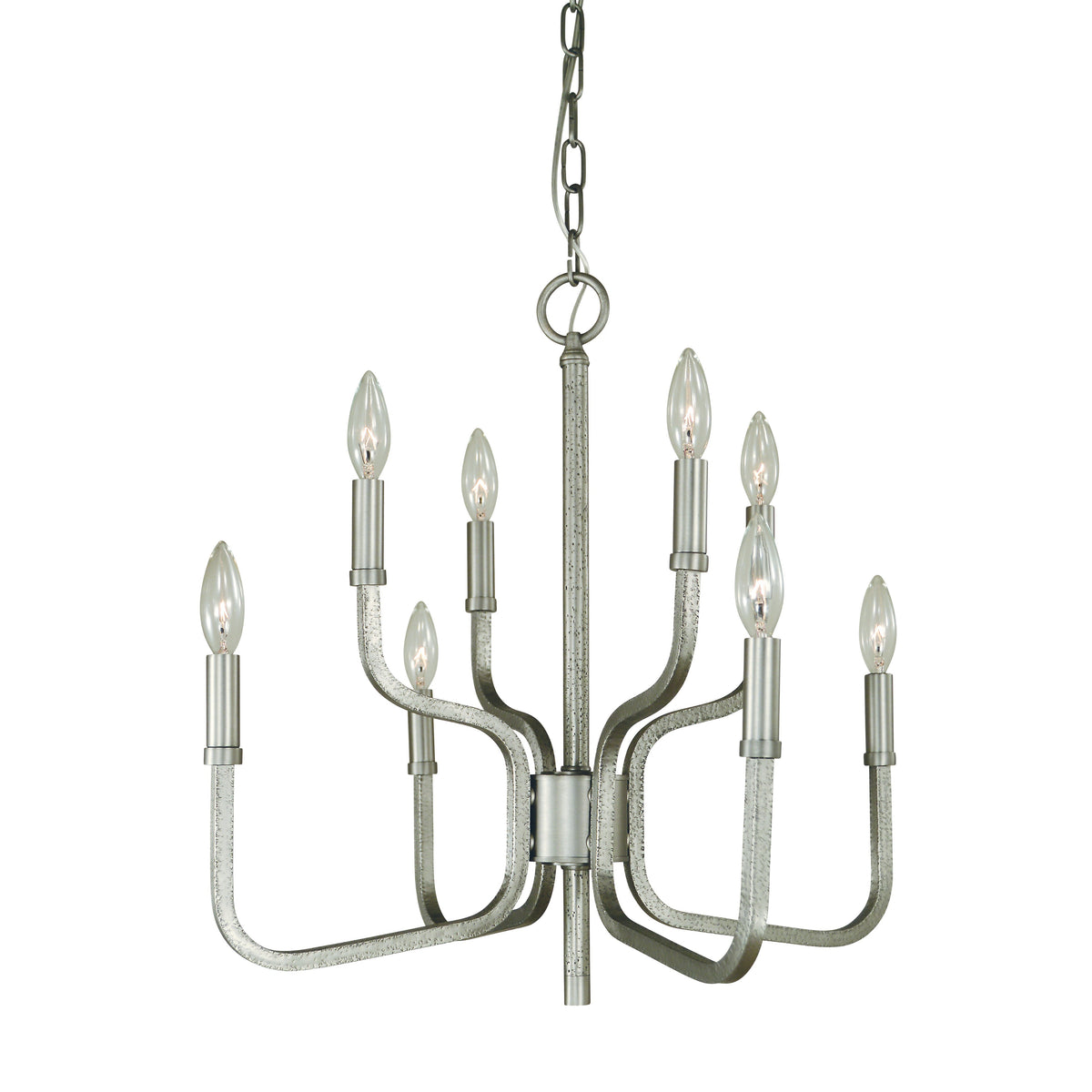 Framburg Heidelberg 21" x 21" 8-Light Satin Pewter Dining Chandelier