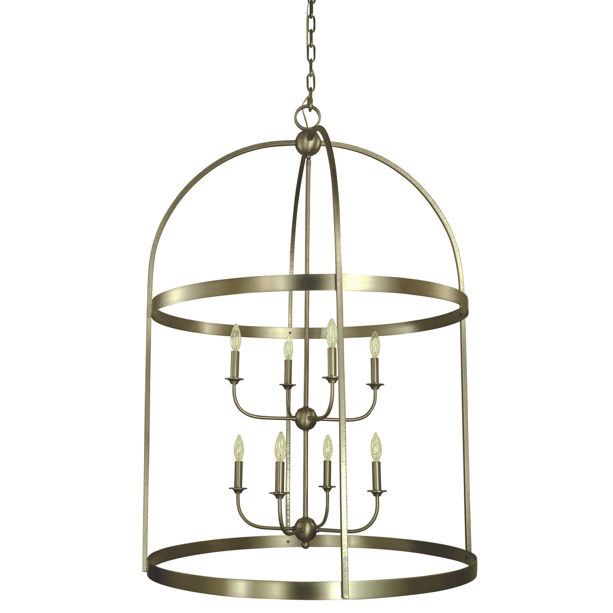 Framburg Heidelberg 34" x 51" 8-Light Satin Pewter Foyer Chandelier