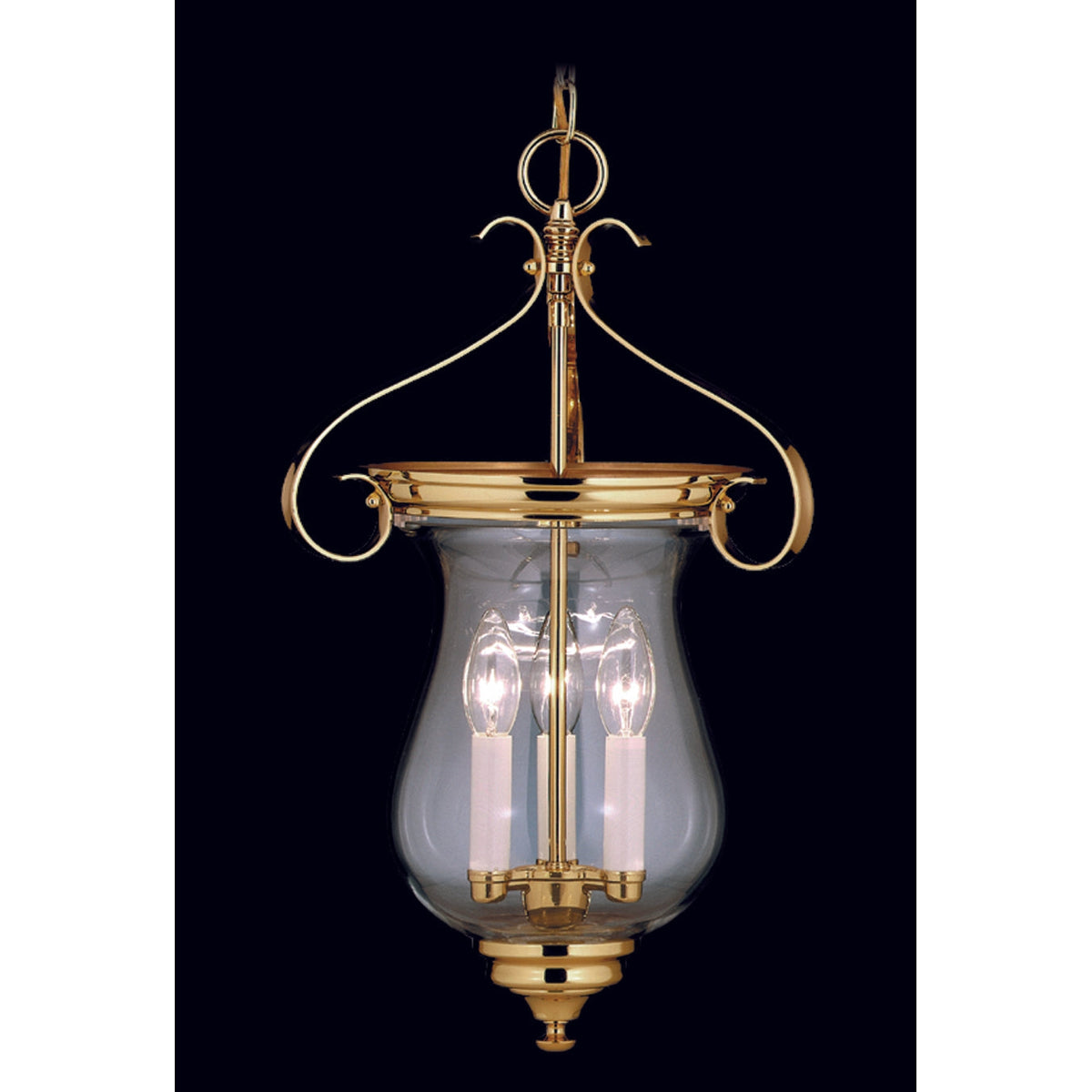 Framburg Jamestown 13" x 20" 3-Light Polished Brass Foyer Chandelier