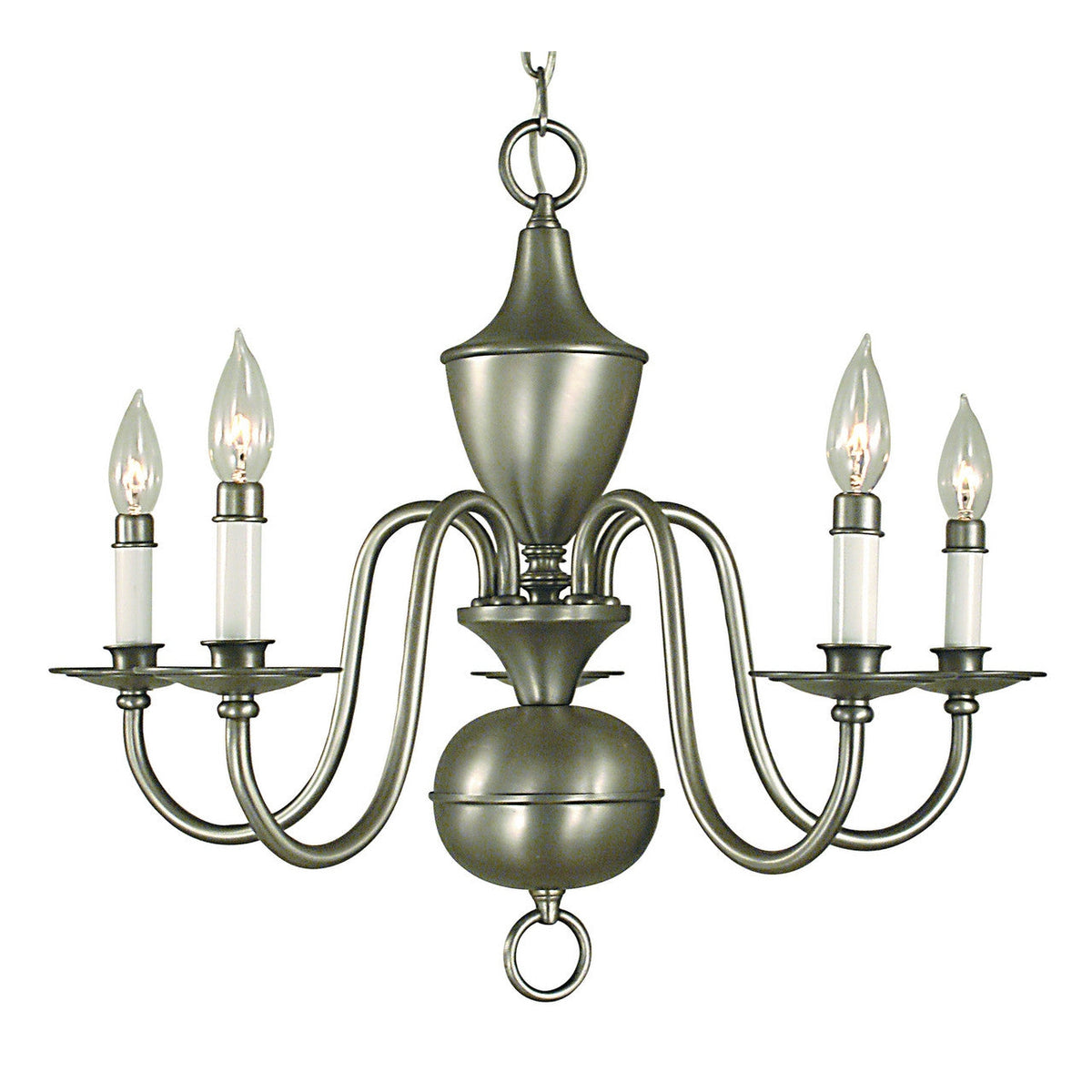 Framburg Jamestown 25" x 22" 5-Light Matte Black Dining Chandelier