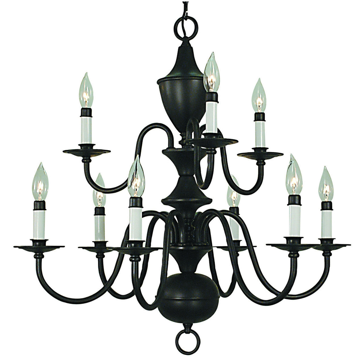 Framburg Jamestown 28" x 29" 9-Light Satin Pewter Dining Chandelier