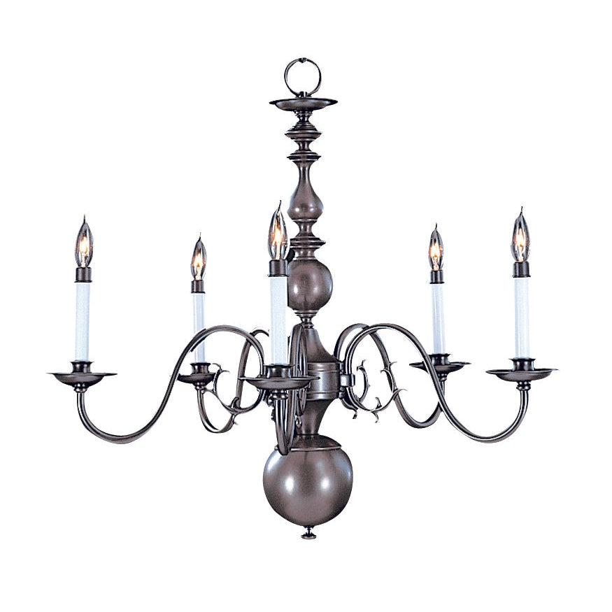 Framburg Jamestown 29" x 26" 5-Light Satin Pewter Dining Chandelier
