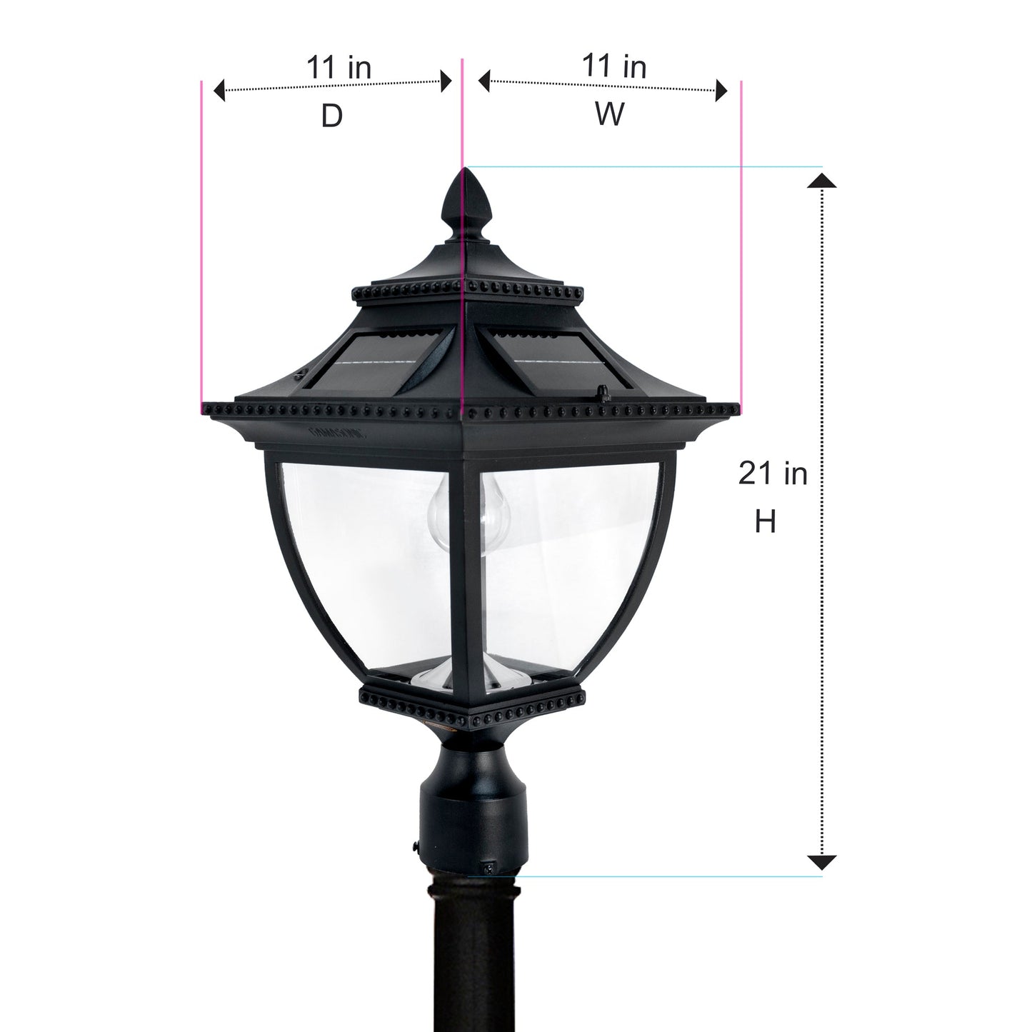 Gama Sonic Pagoda Bulb Solar Lamp Post - Single Lamp