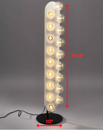 HomeRoots 10" x 42.5" Aluminum Floor Lamp in White Finish