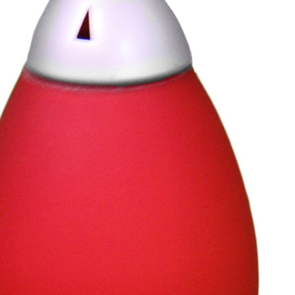 HomeRoots 11" Rocket Shaped Table Lamp With Red and Silver Finish