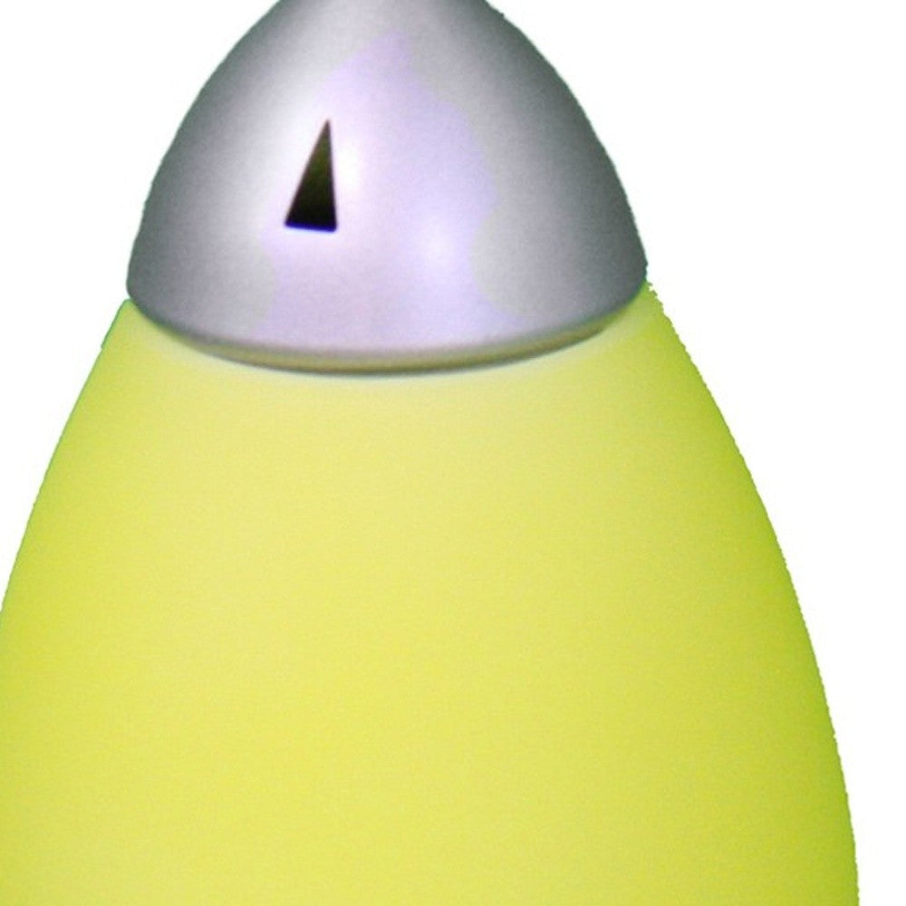 HomeRoots 11" Rocket Shaped Table Lamp in Yellow and Silver Finish