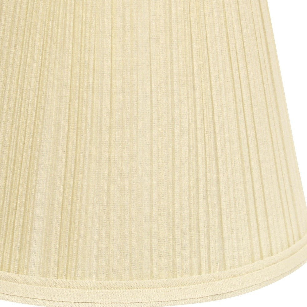 HomeRoots 12" Empire Hardback Slanted Broadcloth Lampshade in Ivory Finish