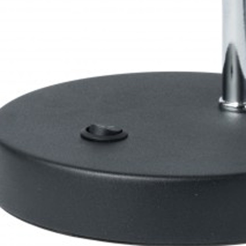 HomeRoots 13" Metal Gooseneck Desk Lamp in Black and Silver Finish