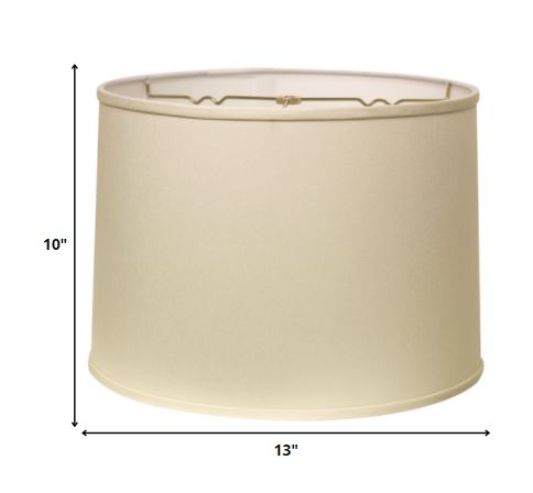 HomeRoots 13" Throwback Drum No Slub Lampshade in Ivory Finish
