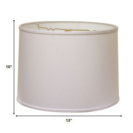 HomeRoots 13" Throwback Drum No Slub Lampshade in White Finish