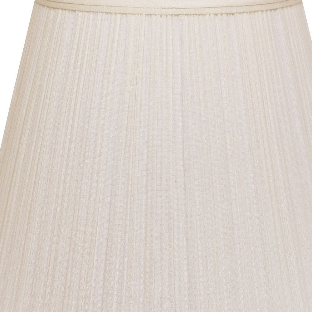 HomeRoots 14" Empire Deep Slanted Broadcloth Lampshade in White Finish