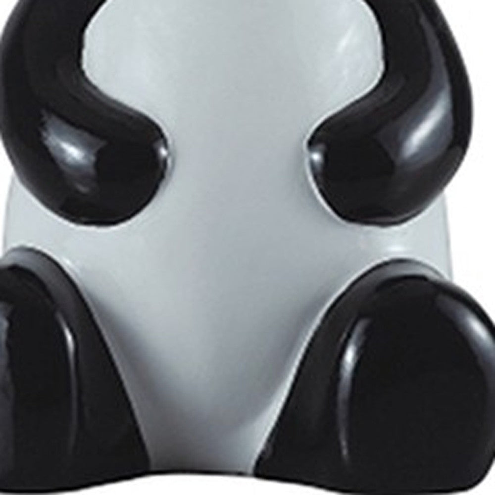 HomeRoots 14” Panda Ceramic Table Lamp With White Shade
