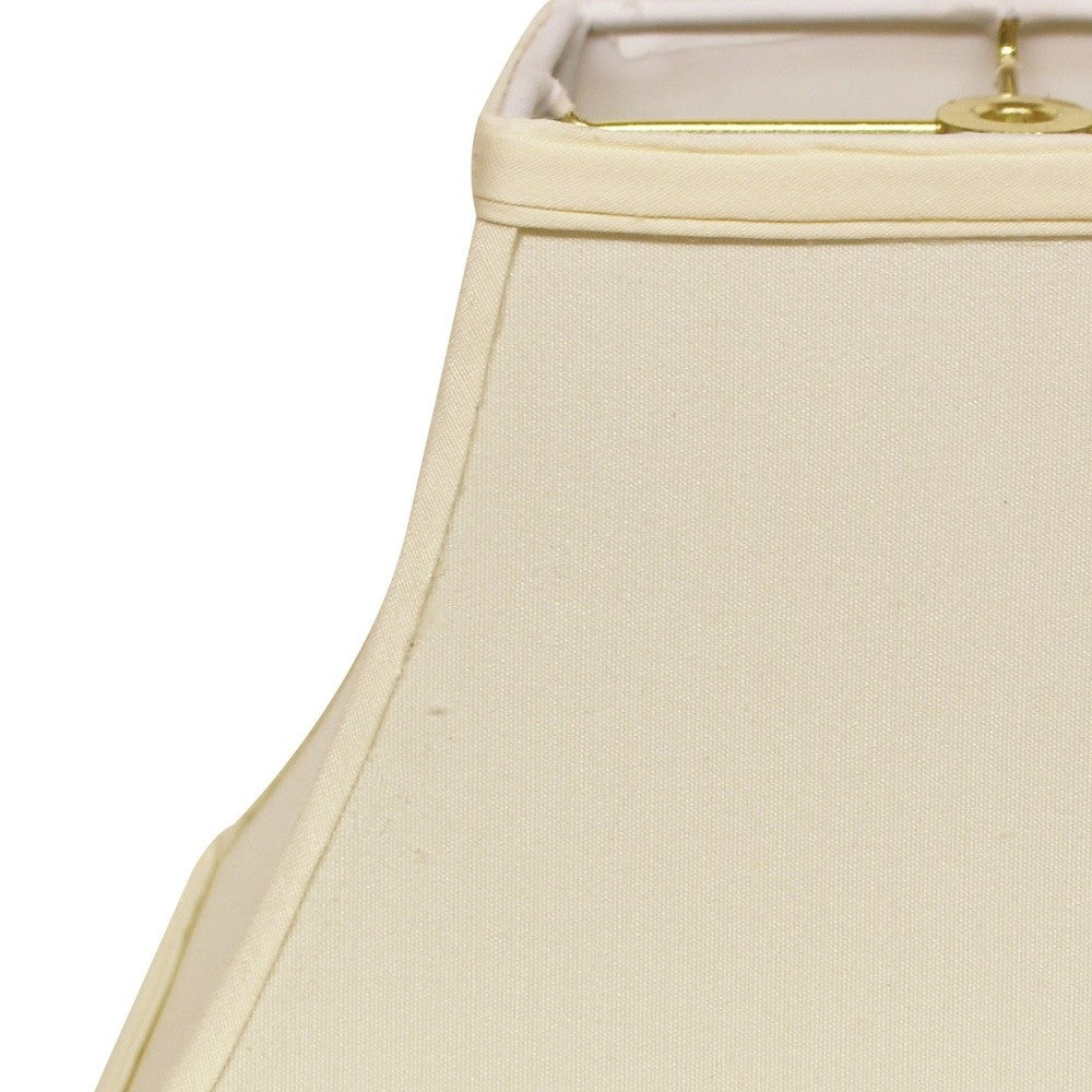 HomeRoots 16" Rectangle Bell No Slub Lampshade in Ivory Finish