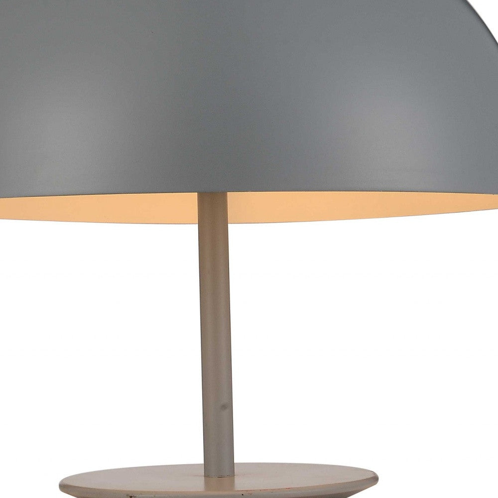 HomeRoots 16" x 16" x 16" Aluminum Table Lamp in Grey Finish