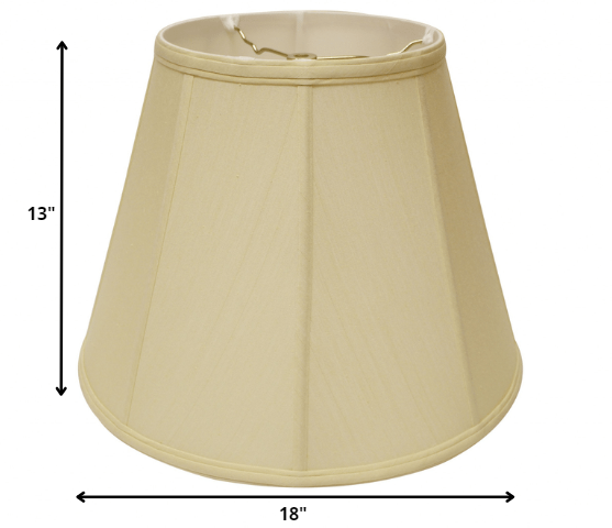 HomeRoots 18" Slanted Empire Monay Shantung Lampshade in Antique White Finish