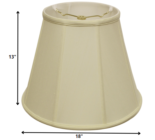 HomeRoots 18" Slanted Empire Monay Shantung Lampshade in Ivory Finish