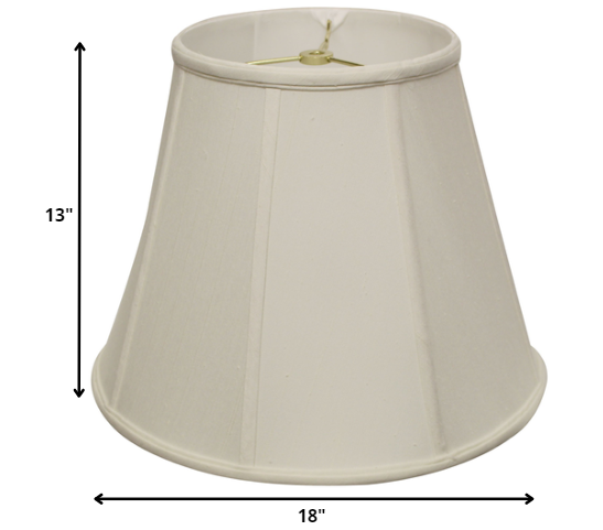 HomeRoots 18" Slanted Empire Monay Shantung Lampshade in White Finish