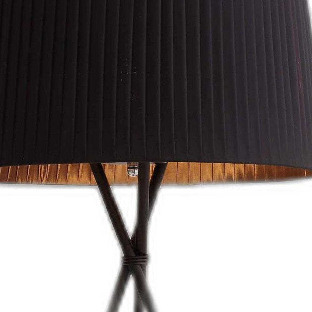 HomeRoots 18" x 18" x 29.5" Carbon Steel Table Lamp in Black Finish