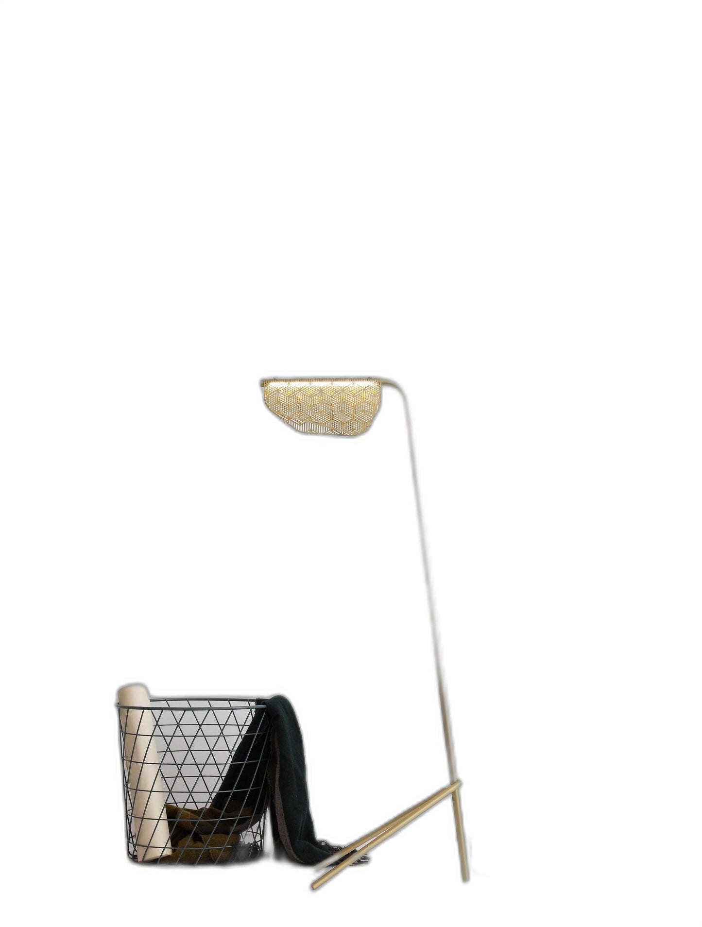 HomeRoots 19" x 11" x 48" Floor Lamp With Golden Carbon Finish
