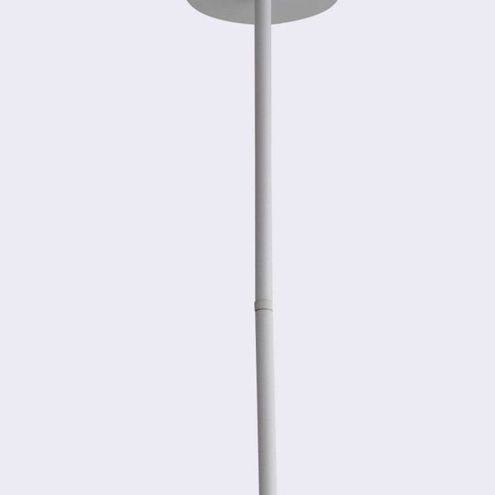 HomeRoots 19" x 19" x 40.5" Aluminum Pendant Lamp in White Finish