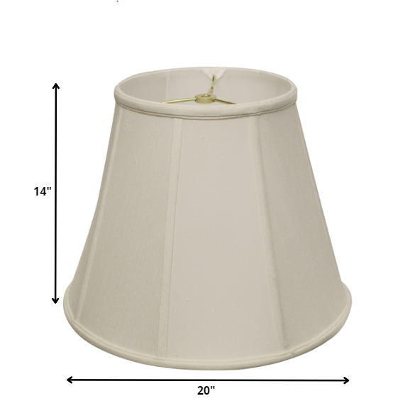 HomeRoots 20" Slanted Empire Monay Shantung Lampshade in White Finish