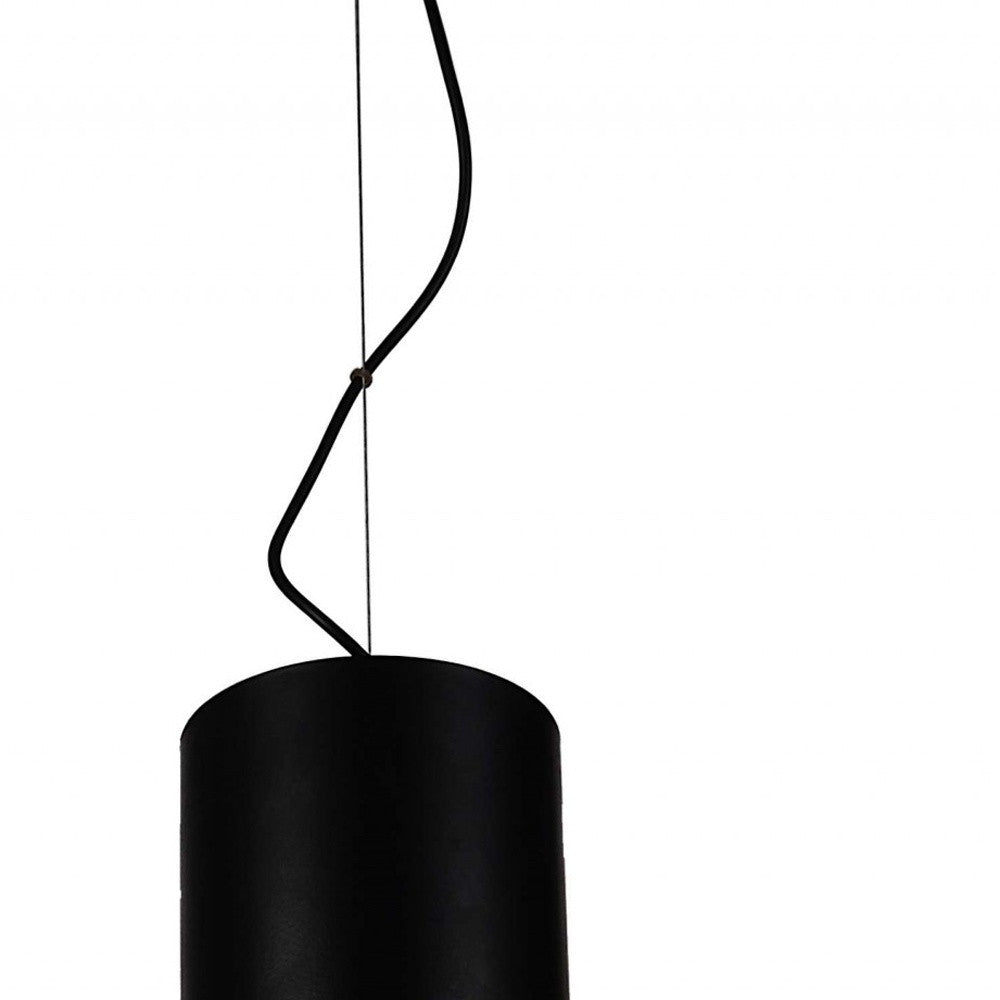HomeRoots 20" x 20" x 26" Carbon Steel Pendant Lamp in Black Finish