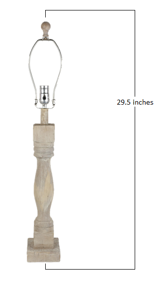 HomeRoots 30" Solid Wood Standard Table Lamp in Off-White Finish