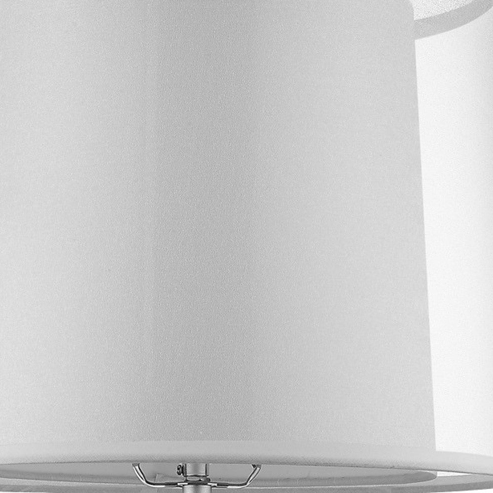 HomeRoots 31" Silver Metal Table Lamp With White Empire Shade
