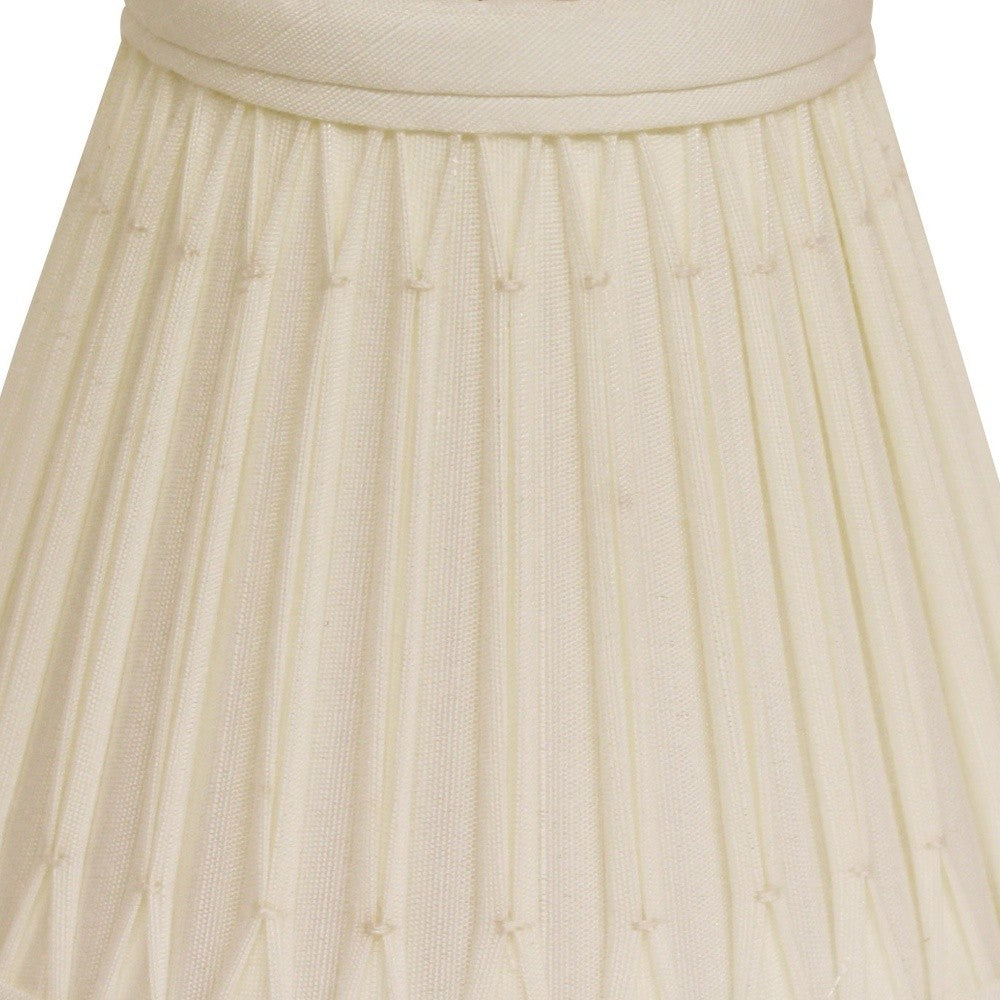 HomeRoots 5" Cream Empire Slanted Chandelier Shantung Lampshades in Set of 6