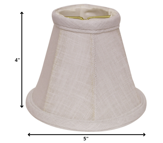 HomeRoots 5" White Premium Chandelier Linen Lampshades in Set of 6
