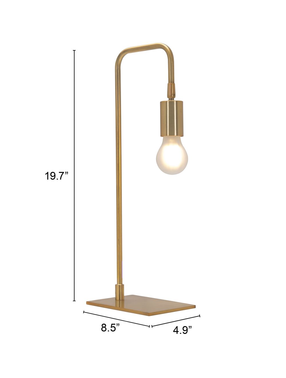 HomeRoots 50" Bedside LED Table Lamp in Copper Finish