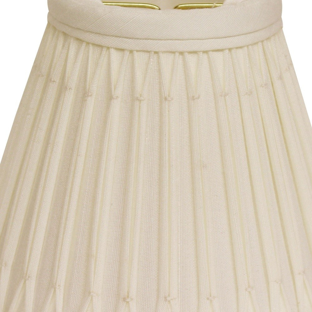 HomeRoots 6" Cream Empire Slanted Chandelier Shantung Lampshades in Set of 6