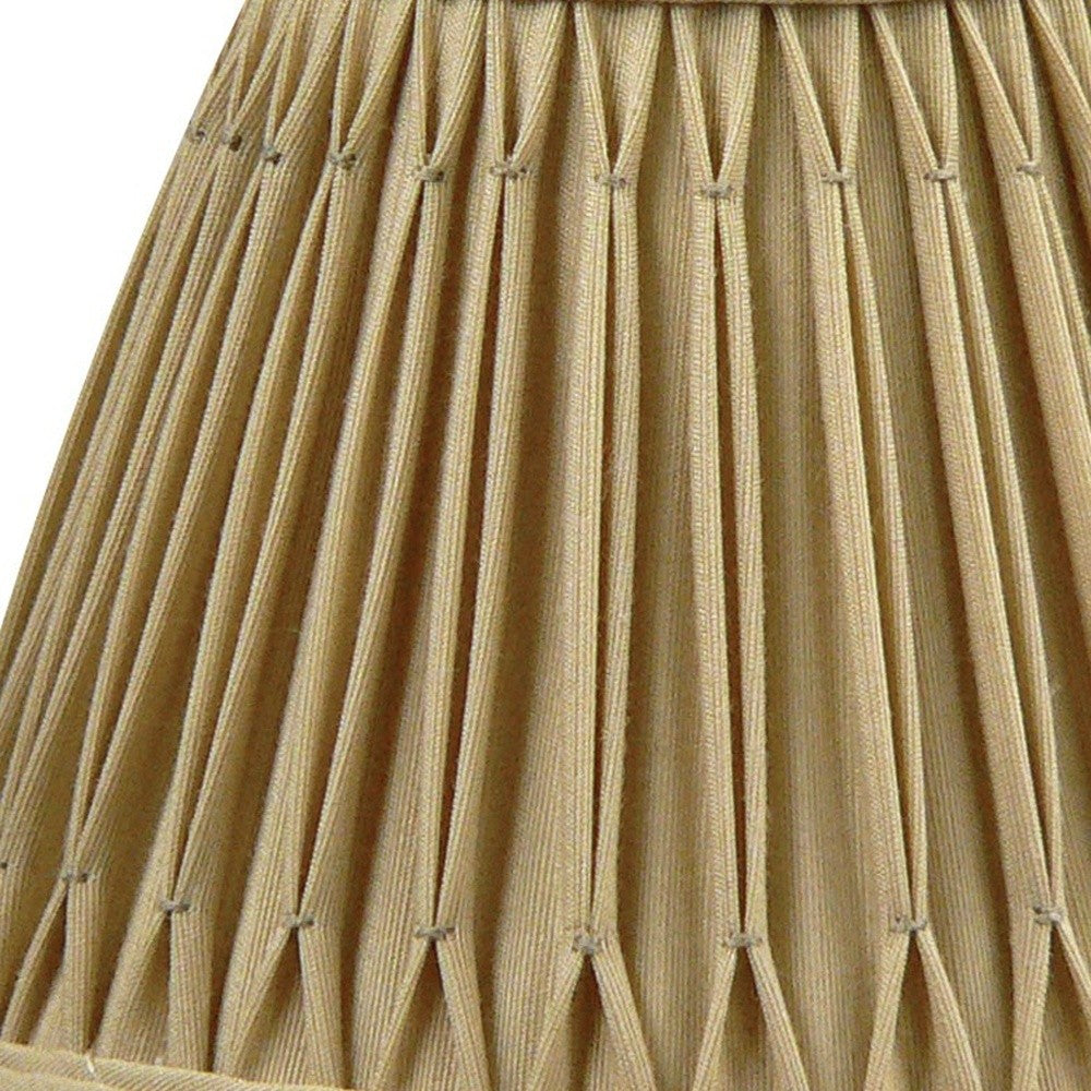 HomeRoots 6" Vintage Gold Empire Slanted Chandelier Shantung Lampshades in Set of 6