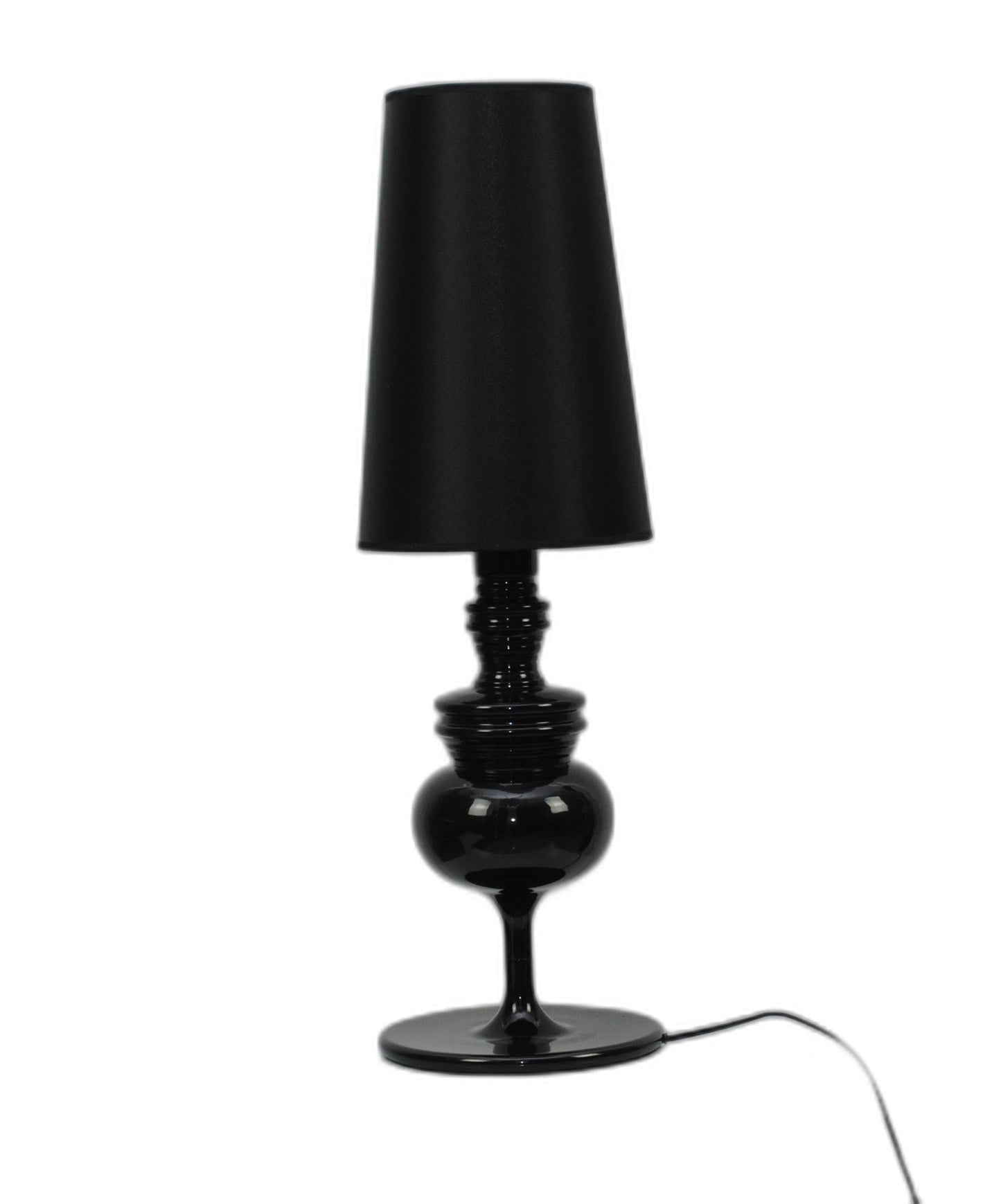 HomeRoots 7" x 7" x 22" Carbon Steel Table Lamp in Black Finish