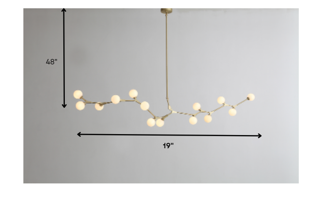 HomeRoots 90.5" x 18" x 17" Glass Pendant Lamp With Black and White Iron Finish