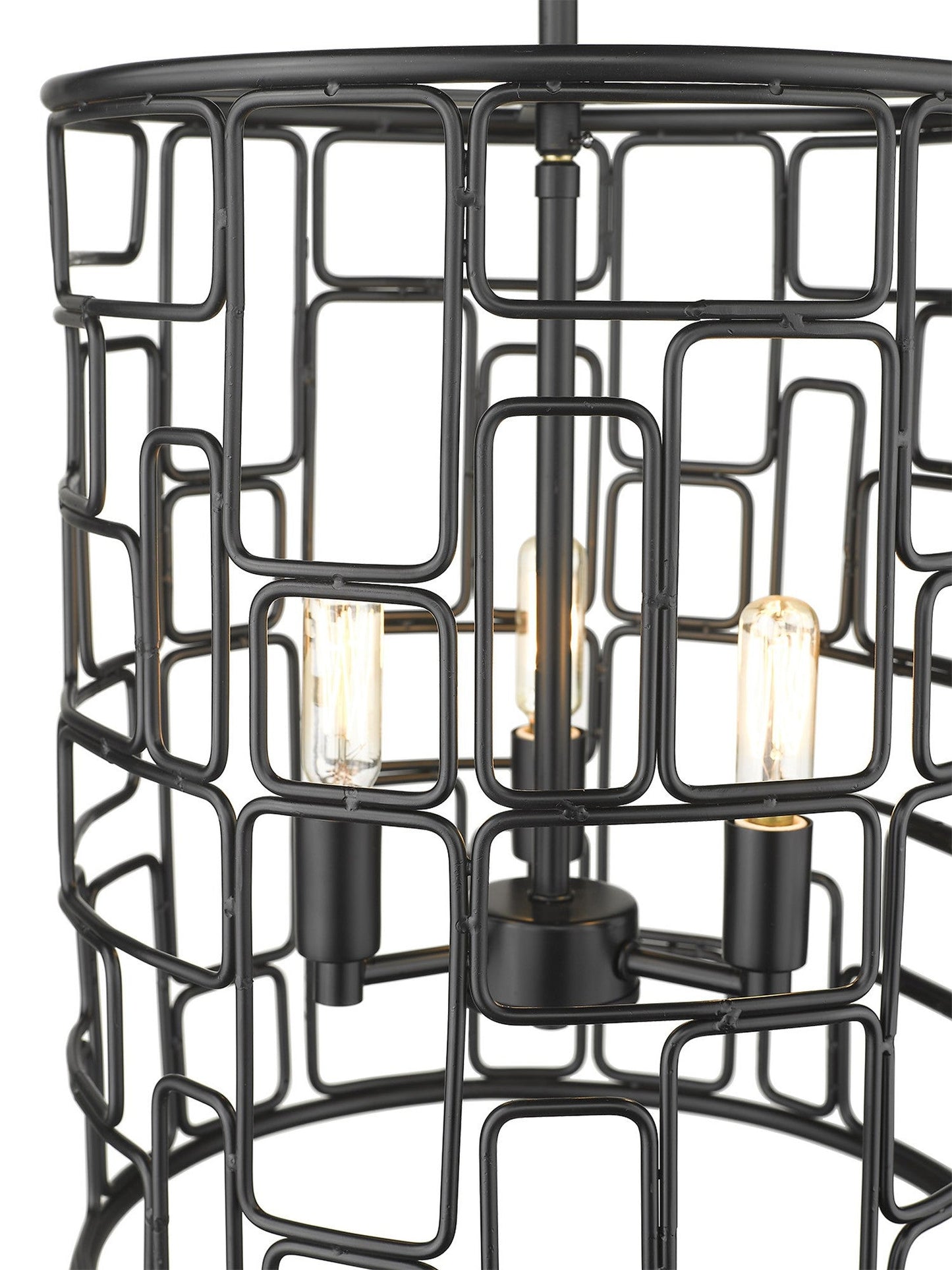 HomeRoots Amoret 3-Light Convertible Pendant in Matte Black Finish