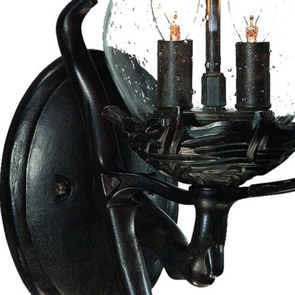 HomeRoots Bird Detail Lantern Wall Light in Matte Black Finish