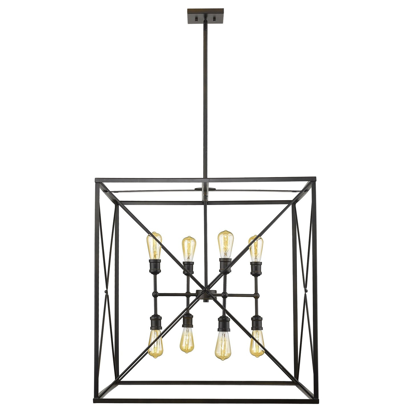 HomeRoots Brooklyn 8-Light Pendant in Oil Rubbed Bronze Finish