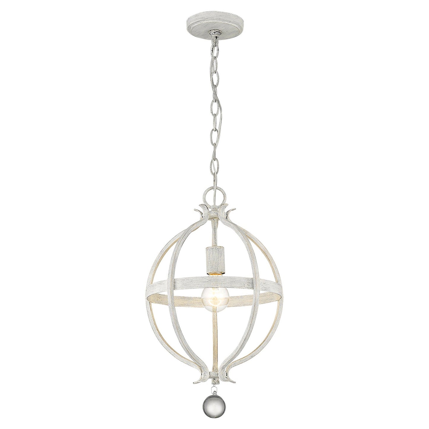 HomeRoots Callie 1-Light Pendant With Country White Finish